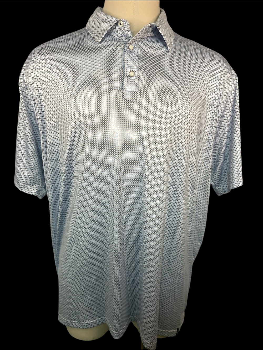 Rafter C Light Blue Patterned Short Sleeve Polo Shirt Men’s XXXL